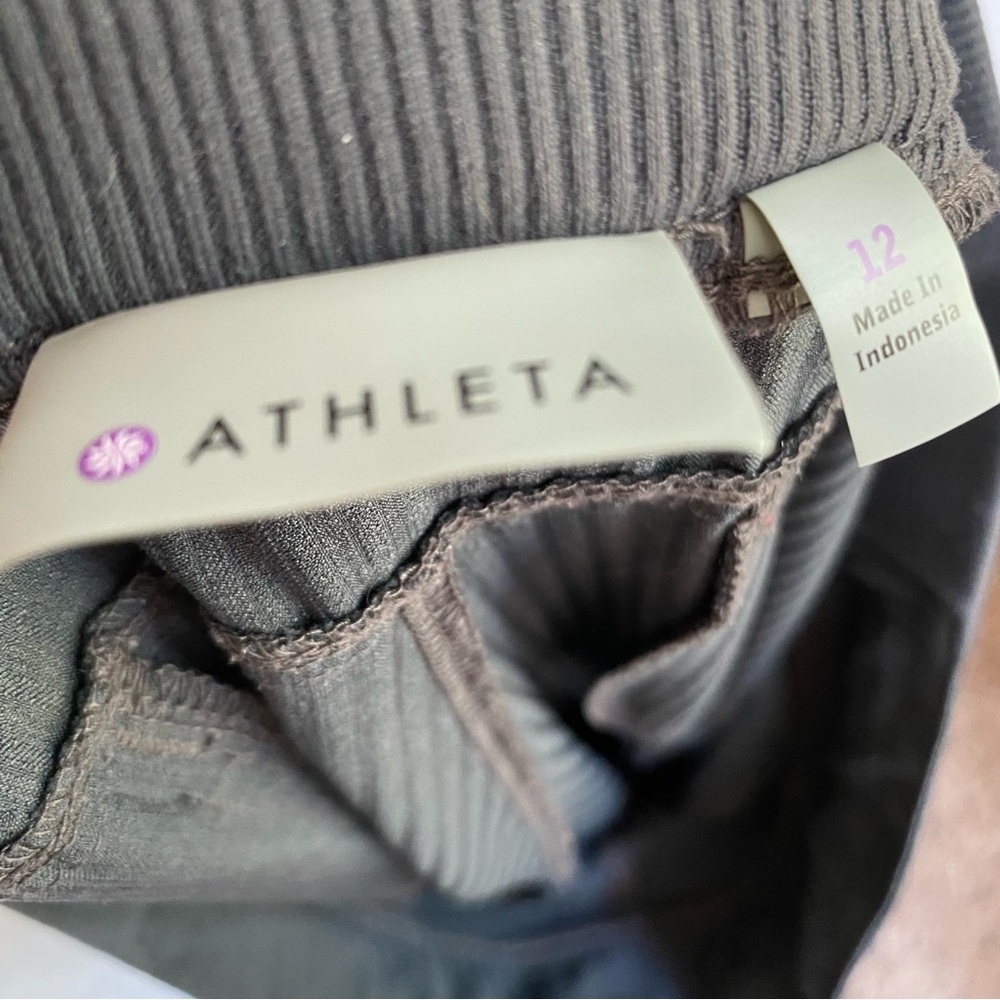 Athleta Gray Ribbed Drawstring Joggers Track Hiki… - image 7